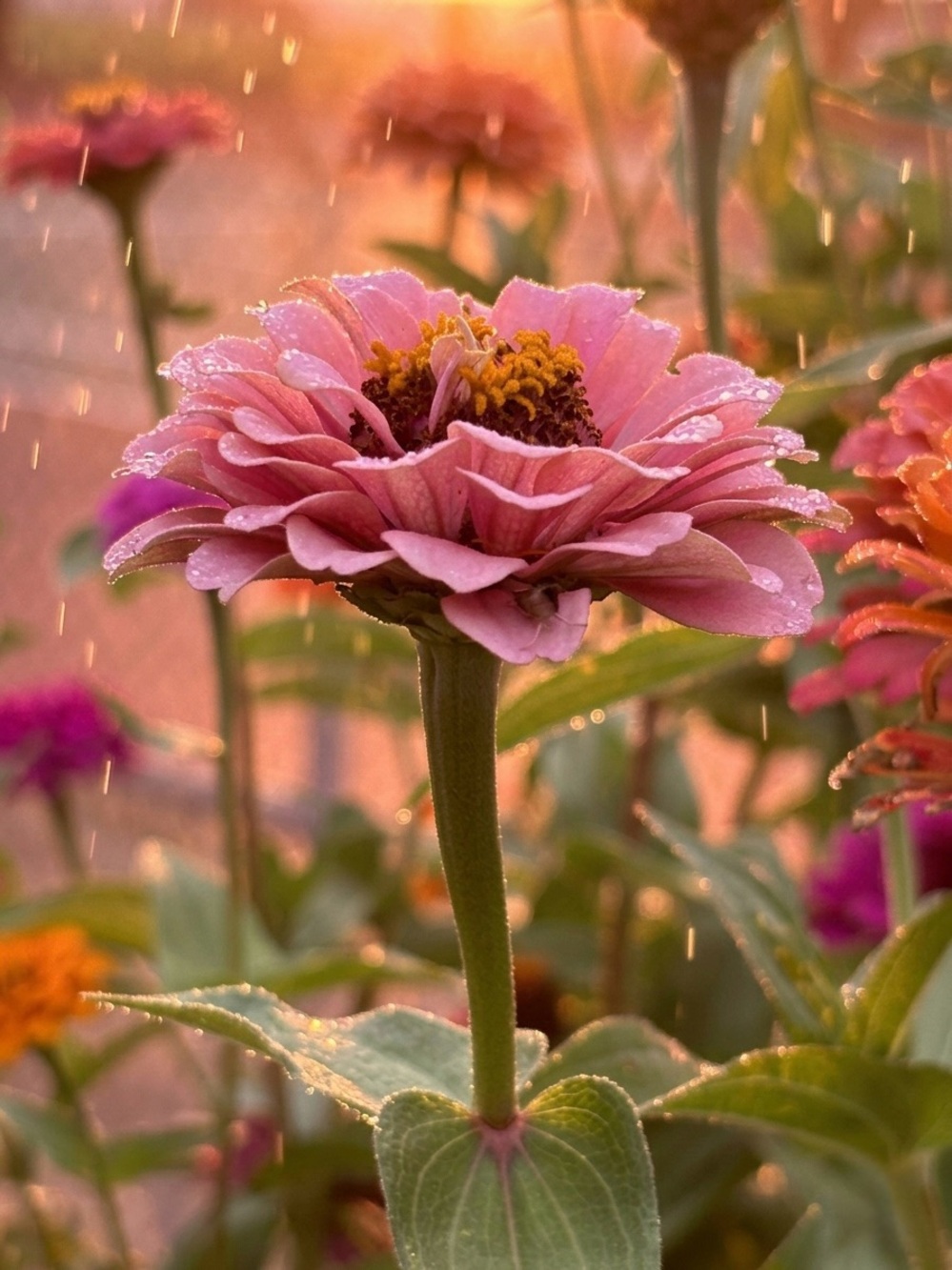 Pink Zinnia Flower Photography Print - Floral Wall Art